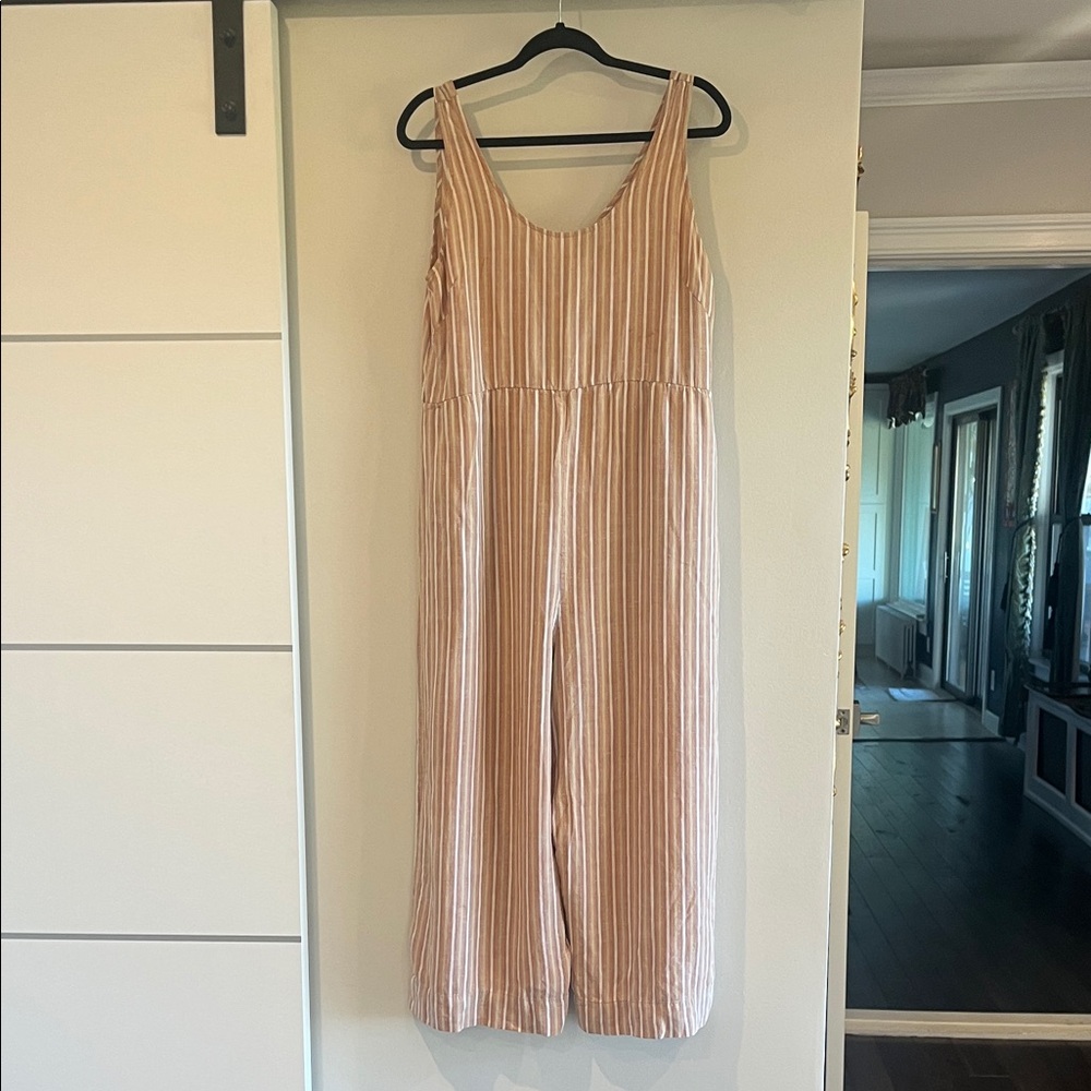 Patagonia Striped Tan Jumpsuit